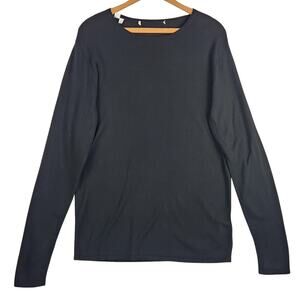 Selected Homme Men’s Black Crew Neck Sweater SZ LG Cotton/Tencel Lightweight EUC